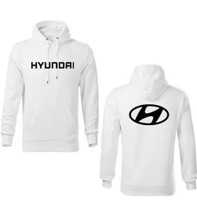 Mikina s kapucňou HYUNDAI, biela