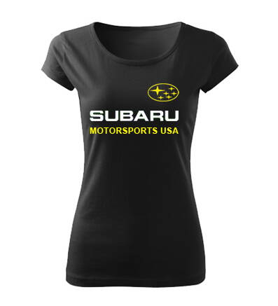 Dámske tričko SUBARU MOTORSPORTS USA, čierne