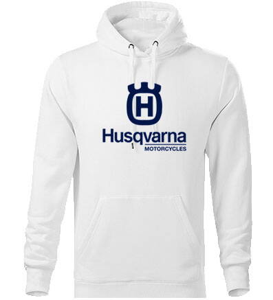 Mikina s kapucňou HUSQVARNA, bielá