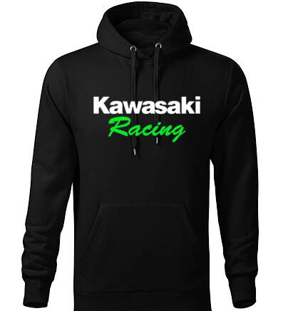 Mikina s kapucňou KAWASAKI Racing, čierna
