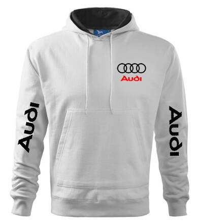 Mikina s kapucňou Audi, biela 3