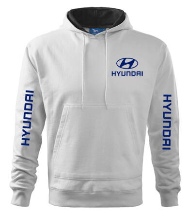 Mikina s kapucňou Hyundai, biela