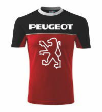 Tričko Peugeot, čiernočervené