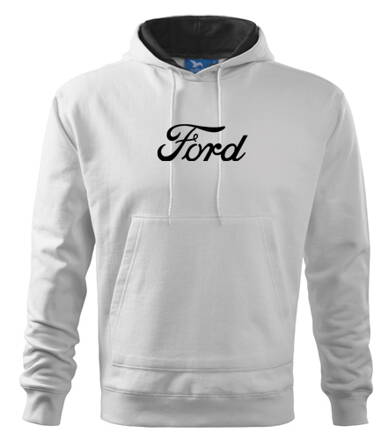 Mikina s kapucňou Ford, biela