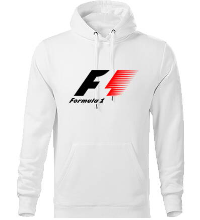 Mikina s kapucňou F1, biela