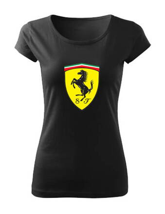 Dámske tričko FERRARI logo, čierne