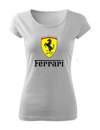Dámske tričko Ferrari, biele