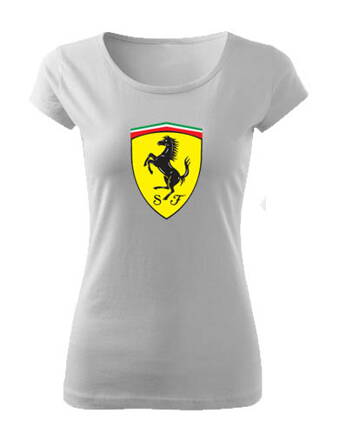 Dámske tričko FERRARI logo, biele