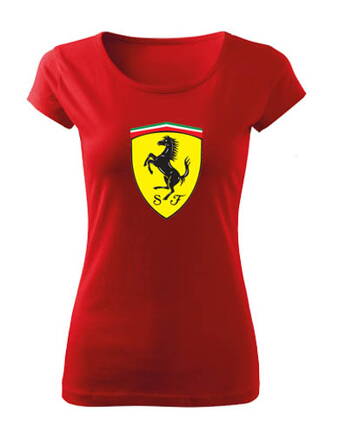 Dámske tričko FERRARI logo, červené