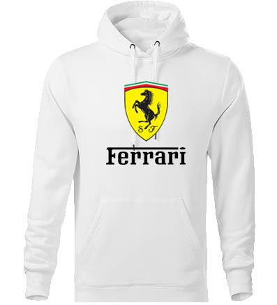 Mikina s kapucňou Ferrari, biela 2