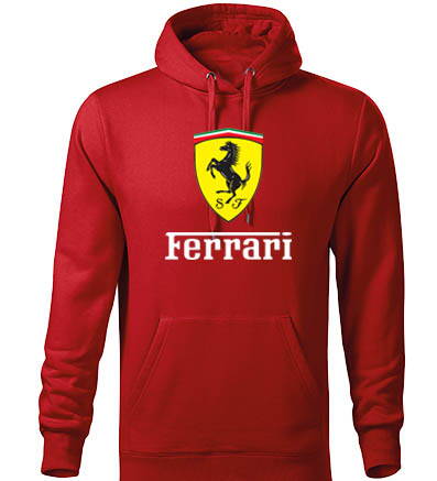 Mikina s kapucňou Ferrari, červená 2
