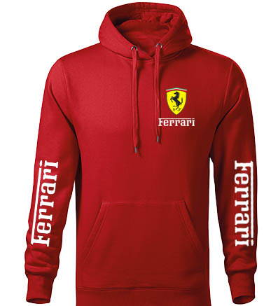 Mikina s kapucňou Ferrari, červená 3