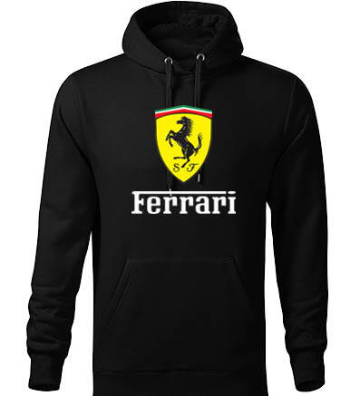 Mikina s kapucňou Ferrari, čierna 2