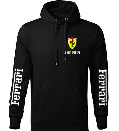 Mikina s kapucňou Ferrari, čierna 3