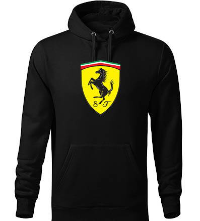 Mikina s kapucňou Ferrari logo, čierna