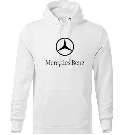 Mikina s kapucňou Mercedes, biela