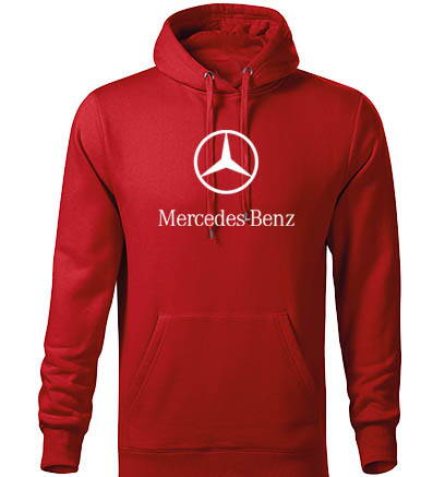 Mikina s kapucňou Mercedes, červená