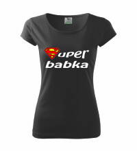 Dámske tričko SUPER BABKA, čierne