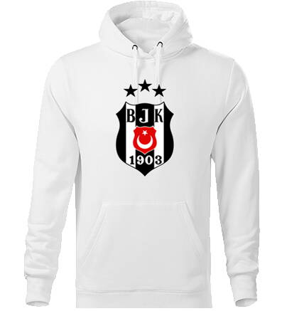 Mikina s kapucňou BESIKTAS, biela