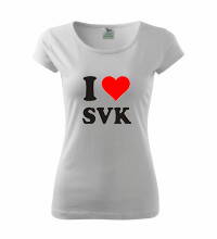 Dámske tričko s logom I Love SVK, biele