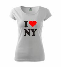 Dámske tričko s logom I Love NY, biele