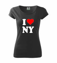 Dámske tričko s logom I Love NY, čierne