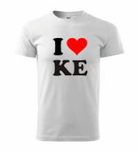Tričko s logom I Love KE, biele