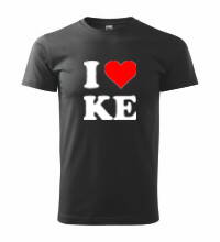Tričko s logom I Love KE, čierne