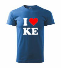 Tričko s logom I Love KE, modré