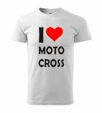 Tričko s logom I Love Motocross, biele