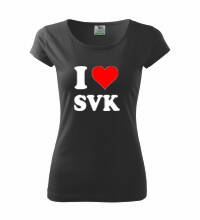 Dámske tričko s logom I Love SVK, čierne