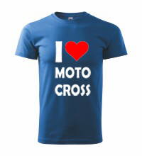 Tričko s logom I Love Motocross, modré
