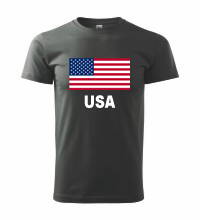 Tričko s logom USA, tmavosivé