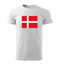 Tričko s logom Dánsko, biele
