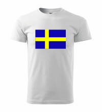 Tričko s logom Švédsko, biele