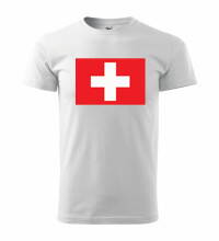 Tričko s logom Švajčiarsko, biele