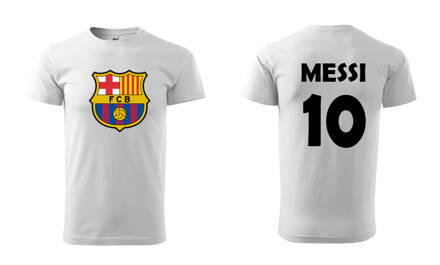 Tričko BARCELONA / MESSI, biele