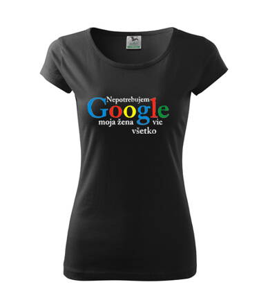 Dámske tričko GOOGLE, čierne