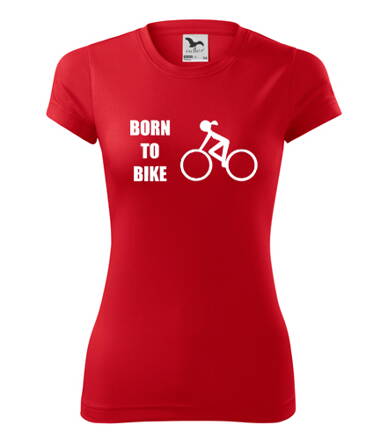 Dámske tričko BORN TO BIKE, červene