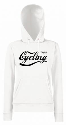 Dámska mikina s kapucňou CYCLING enjoy, biela