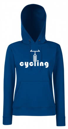 Dámska mikina s kapucňou CYCLING, modra