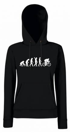 Dámska mikina s kapucňou EVOLUTION BIKE, čierna