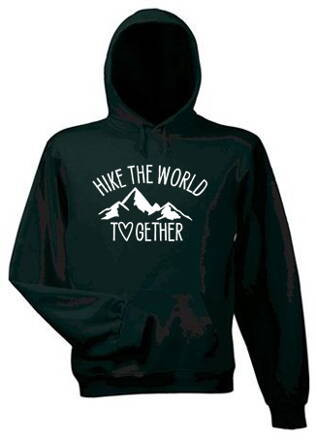 Mikina s kapucňou HIKE the WORLD, čierna