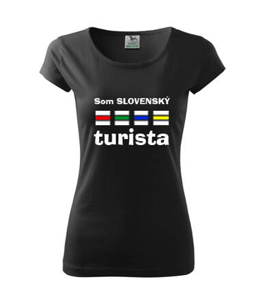 Dámske tričko SLOVENSKÝ turista, čierne