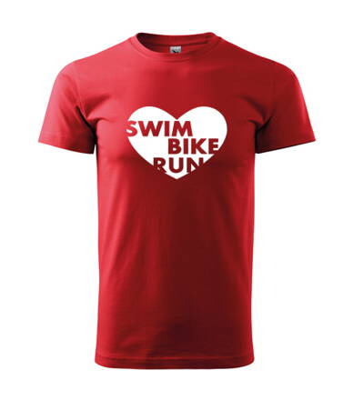 Tričko SWIM BIKE RUN, červene