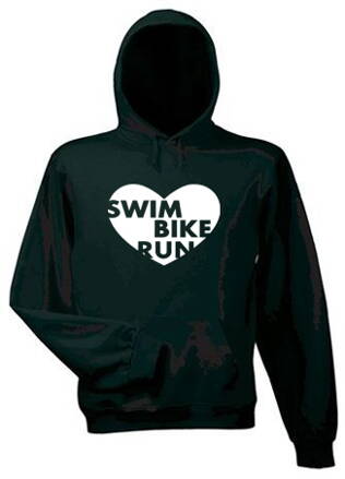 Mikina s kapucňou SWIM BIKE RUN, čierna
