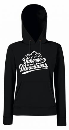 Dámska mikina s kapucňou MOUNTAINS, čierna