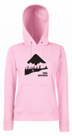 Dámska mikina s kapucňou TRAIL HAPPINESS, ružova