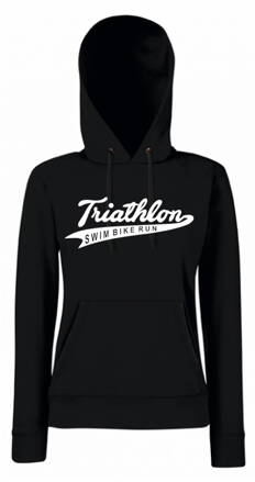 Dámska mikina s kapucňou TRIATHLON athletics, čierna