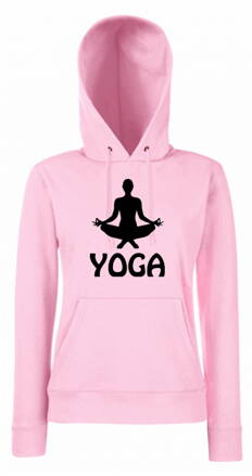 Dámska mikina s kapucňou YOGA, ružova